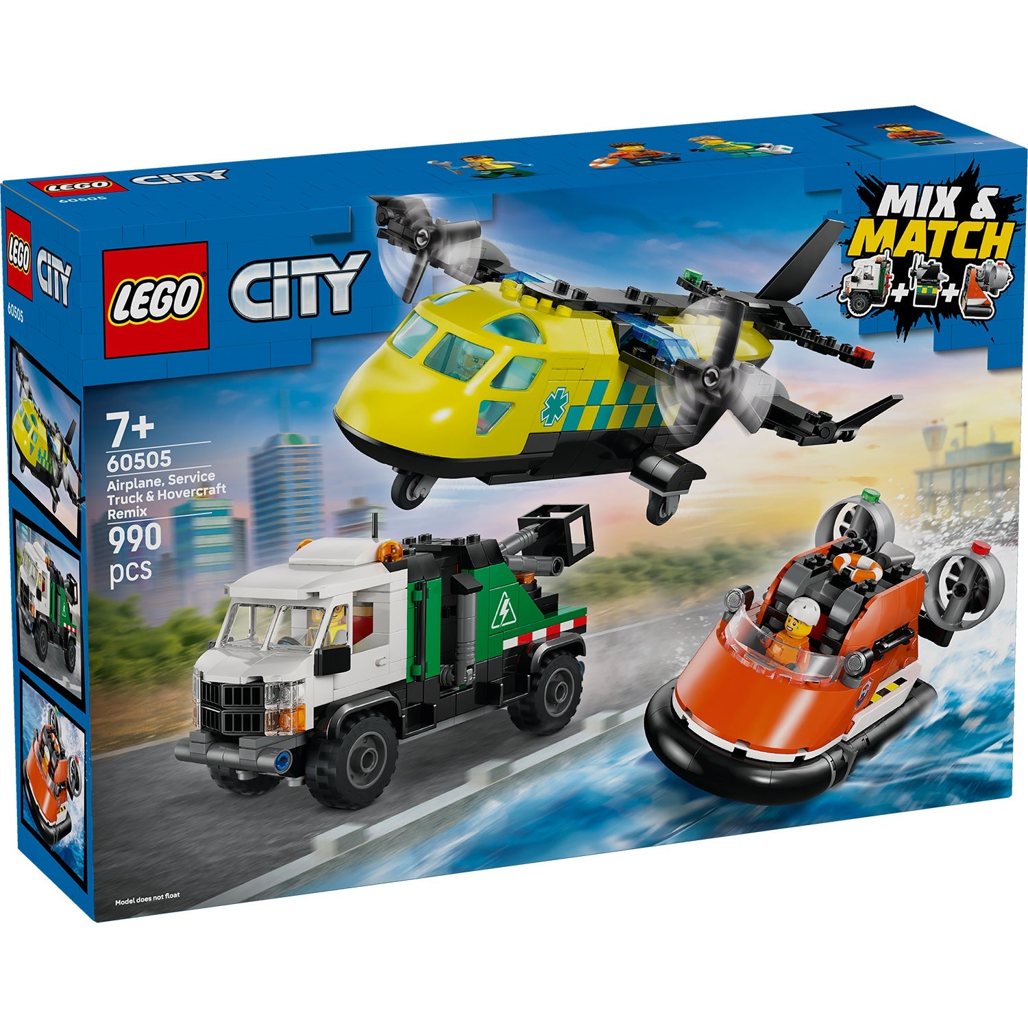 LEGO® City Airplane, Service Truck & Hovercraft Remix